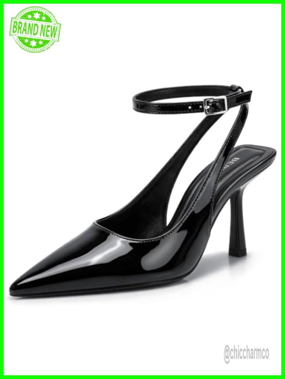 Berness Women's Slingback Heels Closed Pointed Toe Stiletto Pumps